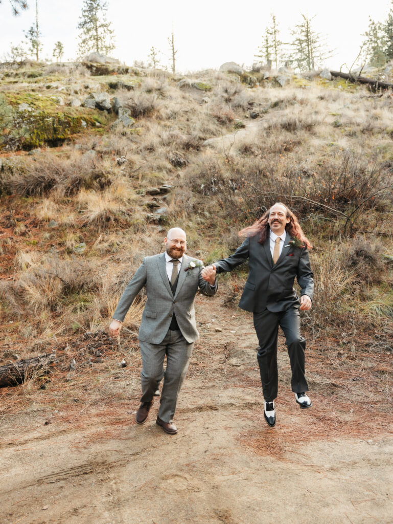 A cozy November wedding at Sleeping Lady Mountain Resort in Leavenworth, WA featuring DIY florals, a bridal cape, and mountain views.